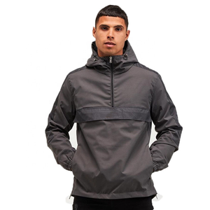 New Arrival Custom Blank Waterproof Hooded Winter High Street Pullover <b>Men's</b> Windbreaker <b>Jacket</b> Nylon <b>Half</b> <b>Zip</b> Breathable - Product Image 1