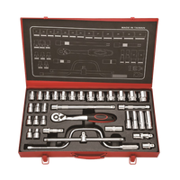 Jeu de douilles métriques chromées Cr-V 1/2 pouce avec option de personnalisation OEM et emballage en boîte métallique