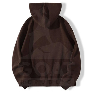 <b>Brown</b> Color Allover Rhinestone 100% Cotton Men's Hoodies Sweatshirts 400 GSM Pullover Heavy Weight Winter Streetwear for Unisex - Product Image 2