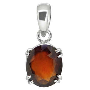 Colgante de Granate Hessonita Natural Certificado (Gomed) de 4.25-12.25 Ratti con Engaste de Plata 925, Collar de Piedra Preciosa Fina Astrológica - Product Image 2