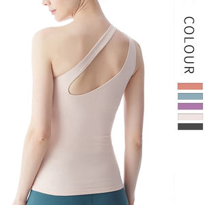 เสื้อครอปแขนกุดของผู้หญิงเซ็กซี่หนึ่งไหล่สายรัดประเดิมเสื้อกล้ามครอปขั้นพื้นฐาน - Product Image 5