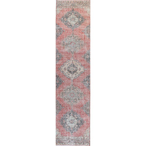 Vintage Hand Knotted Wool Rug <b>Red</b> Orange Medallion Classic for Home Living Room Hallway Plush Rectangle Puzzle Design Pae-2555 - Product Image 1