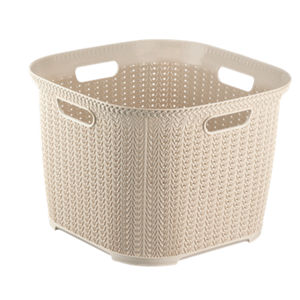 Organisateur de vêtements carré en plastique PP avec poignées, 41L, écologique, durable, empilable, pour armoire, cuisine, salle de bain, buanderie - Product Image 3