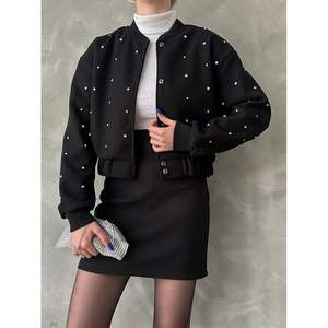 Chaqueta Casual con Detalles de Piedras para Universidad, Producto al por Mayor - Product Image 4