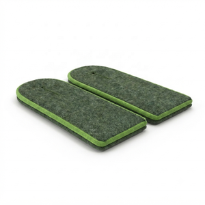 Épaulettes personnalisées OEM gris champêtre avec passepoil vert prairie brodé pour uniforme d'officier - Product Image 2