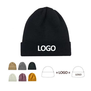 Gorro de acrílico con logotipo bordado personalizado 100%, gorros de invierno, gorros de punto Unisex, gorros personalizados con logotipo, gorro de uso Premium - Product Image 5