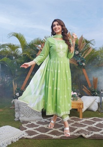 Pure Cotton Nayra Cut avec du fil Work Ready Made collection kurti pour femme - Product Image 3