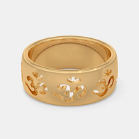 Divine Pure Gold Om Symbol 14k/18k Ring, kein Stein, spirituelle Hindu Religiöse, für Frieden & Segen-Großhandel Schmuck-DS0116
