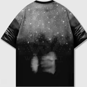 Gran oferta de camisetas de manga corta con diamantes de imitación para hombre, Camiseta estampada de algodón 100% holgada de alta calidad para hombre - Product Image 2