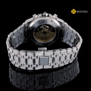 Montre de chronographe de Moissanite-passage de testeur de diamant, montre de Moissanite fait main de 100%-vente en gros et au détail du fournisseur indien - Product Image 5