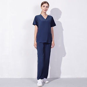 Logo personnalisé classique Scrubs Uniformes Ensembles Anti-Rides Beauté Uniforme Médical Col en V Tops Scrub Suit Nursing Scrubs for Women - Product Image 6