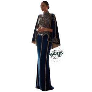 ชุดเดรสมุสลิมสำหรับผู้หญิงชุดเดรสดูไบคาฟตันขนาดใหญ่พิเศษผ้าชิมเมอร์ประดับลูกปัดชุดแต่งงานทำด้วยมือทำจากโพลีเอสเตอร์ - Product Image 2