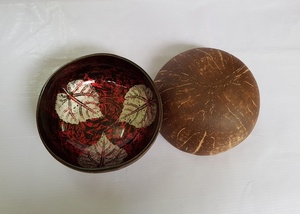 Top Seller Best Quality Lacquered Coconut Bowls Natural Butterfly Arted Colorful Eco-Friendly Minimalist <b>Cheap</b> From Vietnam - Product Image 5