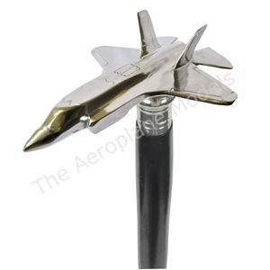 Canne de marche en bois avec poignée en forme d'avion, articles promotionnels, prix d'usine - Product Image 1