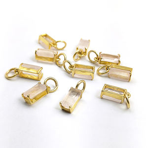 Pendentif en argent sterling 925 avec charme en quartz rose baguette en gros |   Bijoux en pierres précieuses naturelles faits à la main - Product Image 2