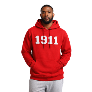 Sweat à capuche en chenille rouge Kappa Alpha Psi 1911, année des fondateurs de la fraternité grecque, polaire premium - Product Image 1