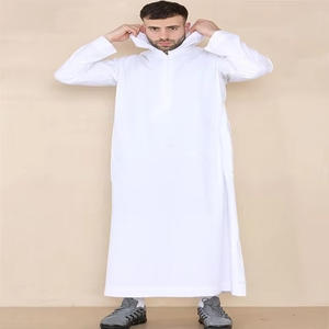 Tendance arabe vente chaude mode hommes Thobes vêtements traditionnels de musulman portant avec la meilleure qualité Thobes Thawb taille adulte - Product Image 3