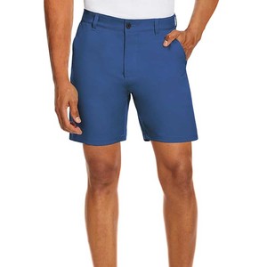 Chino extensible de 9 pouces pour hommes, short en lin et coton, robe d'entraînement décontractée à taille élastique avec boutons, short de golf pour la plage - Product Image 4