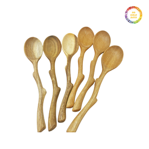 Cuillères en bois solides pour cuisiner, ustensiles de cuisine de haute qualité, abordables, durables pour remuer et mélanger - Product Image 1