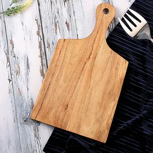 Tabla de cortar natural de madera rectangular pequeña Tabla de cortar de queso y charcutería almacenada sostenible disponible para compradores a granel
