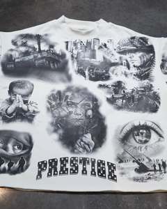 T-shirts surdimensionnés pour hommes sérigraphiés Streetwear avec des graphiques personnalisés en coton lourd à manches courtes coupe Boxy courte - Product Image 3