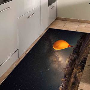 Alfombra de Cappadocia con Diseño de Globo Aerostático: Decoración de Noche Estrellada de la Vía Láctea, Alfombra Suave con Pelo Largo - Product Image 5