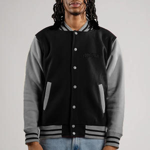 Veste universitaire en cuir personnalisable pour homme de haute qualité, broderie en chenille, col montant, logo frontal, design réversible imperméable - Product Image 2