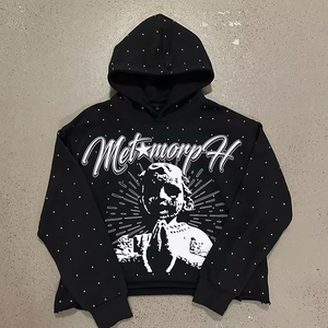 แจ็กเก็ตมีฮู้ดสำหรับผู้ชายเสื้อสเวตเชิ้ตพิมพ์ลายปักหน้าจอด้วยพลอยเทียม2025/26ีฮู้ดสำหรับนักออกแบบสีซีดแดด - Product Image 2