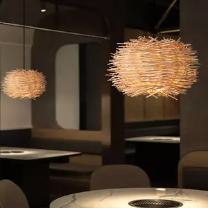 Handmade Natural Rattan <b>Lampshade</b> Manufacturer Eco Friendly Pendant Light Cover Gift Ready Sustainable from Vietnam - Product Image 3