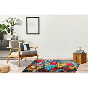 Tapis Graffiti Cœur Coloré, Tapis Pop Art Urbain, Tapis Style Art de Rue Vibrant, Tapis en Chenille - Product Image 4