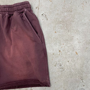 Short personnalisé pour hommes, poids lourd lavé à l'acide, streetwear vintage en détresse, jogging, sport, soleil, délavé, motif solide, tissé décontracté - Product Image 3