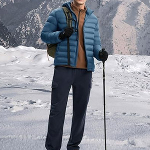 Chaqueta de Invierno Casual para Hombre, Chaqueta Acolchada Ligera con Aislamiento, Capucha Desmontable, Bolsillos, para Trabajo al Aire Libre, Viajes, Ciclismo, Ropa de Calle - Product Image 5