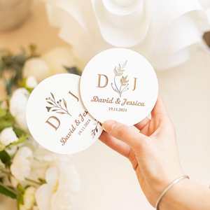 Juego de posavasos de madera de acacia natural y resina epoxi, diseño rústico con acabado liso, posavasos de piedra de regalo excelente - Product Image 2