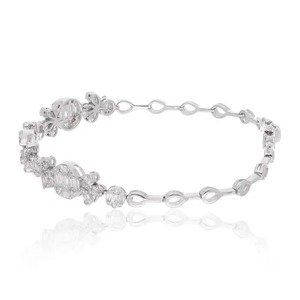 สร้อยข้อมือเพชรมอยส์ซอไนต์ตัดสวยงามทำจากสเตนเลสสตีลเครื่องประดับรูปดอกไม้มีเอกลักษณ์ของขวัญที่ดีที่สุดเท่าที่เคยมีมา - Product Image 3