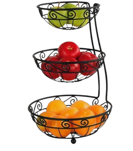 Panier de rangement de fruits en fer fait main du grossiste d'ustensiles de cuisine Top fil noir pour les besoins de stockage de fruits d'exportation - Product Image 1
