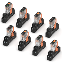 RY-ele Relay Elektromagnetik Miniatur yang Dapat Disesuaikan 16A 250VAC/30VDC RX1CO-D24LT& RX1COF Set Tombol Uji Tertutup 5pin Paduan Ag