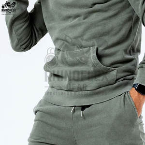 Survêtements pour hommes en polyester/coton de haute qualité, couleur unie, à capuche, style personnalisable, respirant, lavage à l'acide, meilleur prix pour l'hiver - Product Image 5