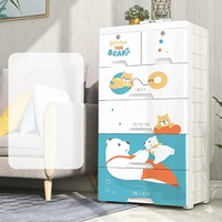 Armoire de Rangement en Plastique Pliable pour Enfants, Usine Vente en Gros, Penderie Simple pour Bébé