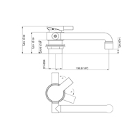 Robinet monocommande contemporain moderne pour eau chaude et froide, mitigeur de lavabo RV à poignée unique