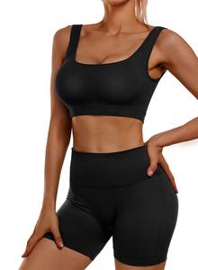 Vente chaude femmes de haute qualité sans couture Spandex Polyester Yoga Set Solid Pattern-Nouvelle Arrivée Écologique Vente en gros Hot Seller - Product Image 3