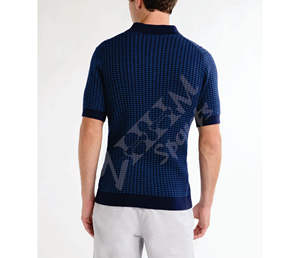 เสื้อโปโลลำลองพิมพ์ลายต่อต้านริ้วรอยแขนสั้นระบายอากาศได้มีพื้นผิวเป็นปลายด้านหน้าโลโก้ดิจิทัล - Product Image 2