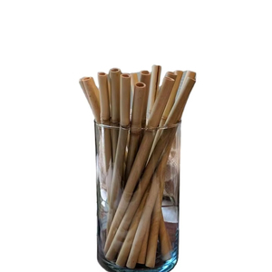 Pajitas de bambú naturales hechas a mano, juego de pajitas reutilizables biodegradables de datos dorados 99 para Bar, restaurante, cafetería - Product Image 1