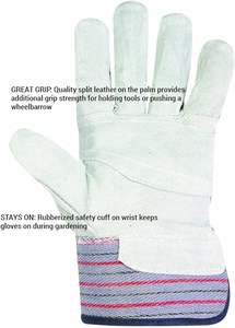 Factory Supply G-08 Men's Heavy Duty Work <b>Gloves</b> Welding Fireproof Safety Leather <b>Gloves</b> with Nylon Wear-Resistant for Work - Product Image 3