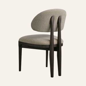 Contemporary <b>Teak</b> Wood Upholstered <b>Dining</b> <b>Chair</b> with Fabric Seat Minimalist Modern <b>Dining</b> Furniture for Home Restaurant Cafe - Product Image 3