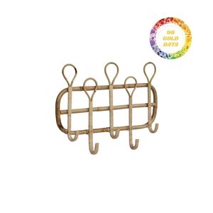 ตะขอแขวนผนังทำจากหวายธรรมชาติสำหรับกระเป๋าเสื้อผ้าและหมวกออแกไนเซอร์ที่สวยงามทำด้วยมือสำหรับตกแต่งบ้านห้องนั่งเล่น - Product Image 1