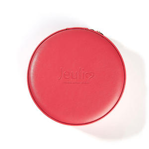 Jeulia Modern Double-Layer Round PU Jewelry <b>Box</b> with <b>Mirror</b> and Custom Logo - Product Image 2