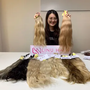 Top Quality One Donor Raw Blonde Human Hair Super Double Drawn Vietnamese human Best Hair Extensions Blonde Color Hair Cheapest