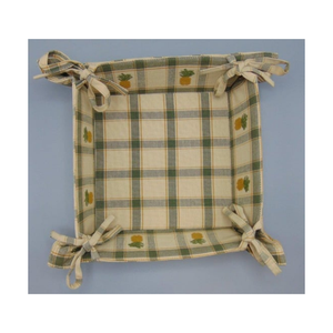 Corbeille à pain durable en coton de qualité alimentaire, noeud français, grand carré 35x25cm, conserve la chaleur, respirant, lavable et doux. - Product Image 3