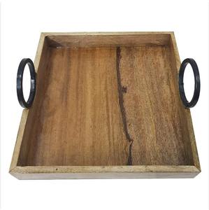 Vente chaude Plateau rond en bois décoratif Plateau utilisable rond en bois pour la maison et le mariage dans des tailles personnalisées - Product Image 3