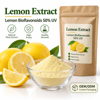Poudre d'extrait de citron LongBio, bioflavonoïdes 50%, extrait de fruit de citron UV pour compléments alimentaires, OEM ODM, approvisionnement en vrac
